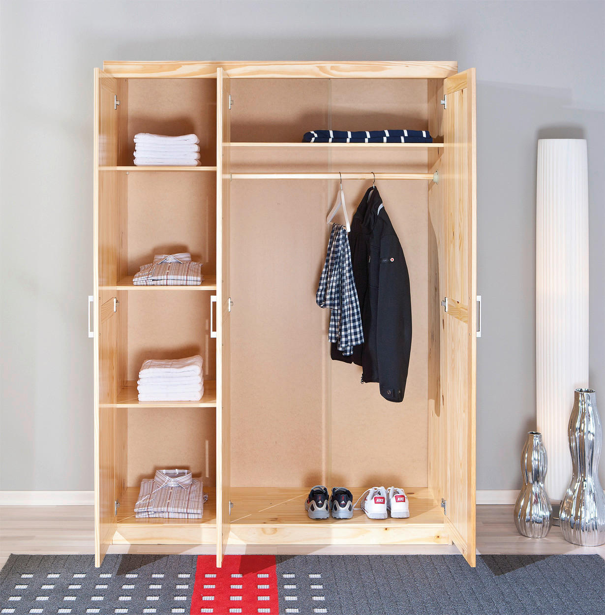 Kleiderschrank Pelle natur B/H/T: ca. 140x190x55 cm Pelle - natur (140,00/190,00/55,00cm) - Inter Link