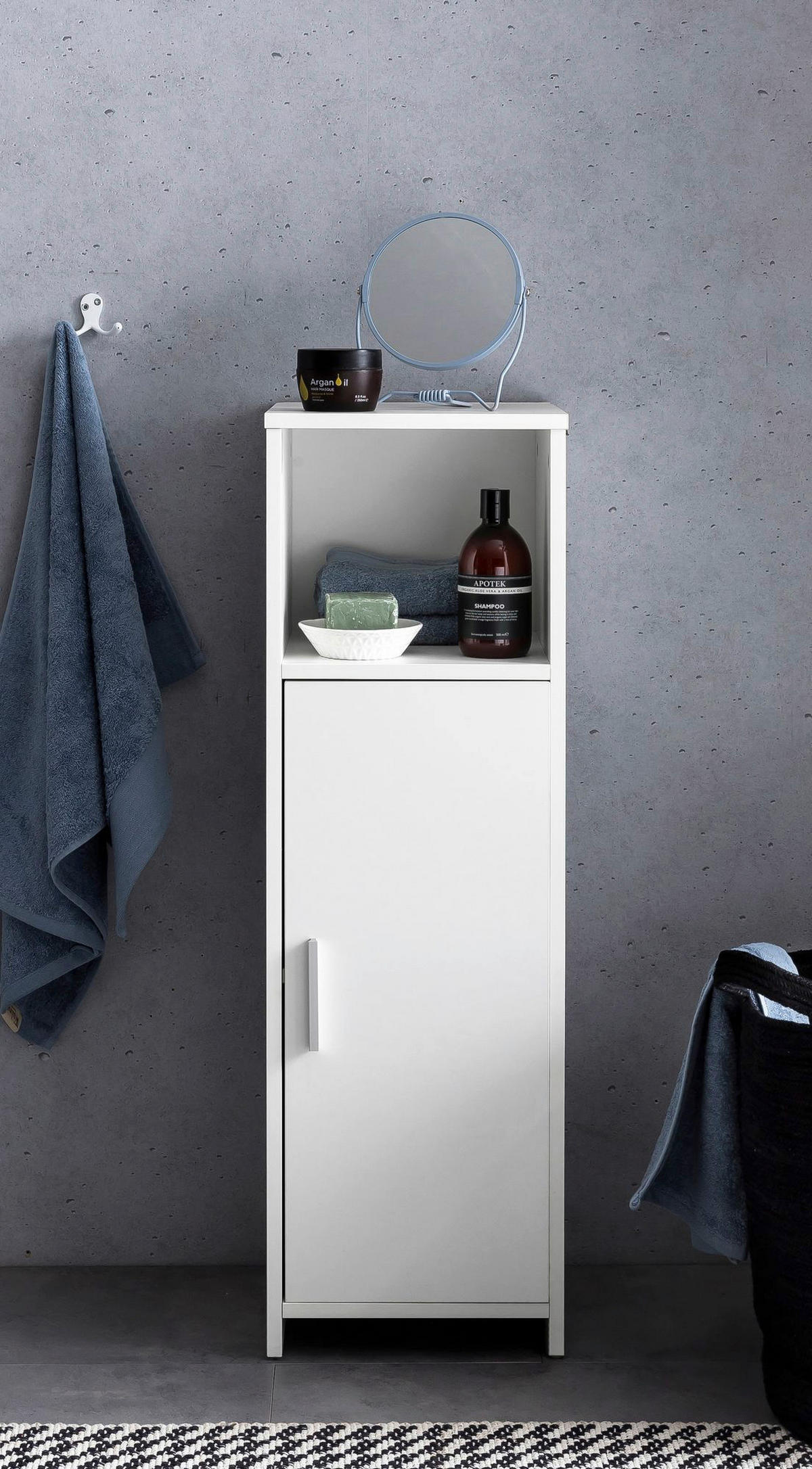 Badkommode weiß B/H/T: ca. 30x96x30 cm Badschrank - weiß (30,00/96,00/30,00cm) - Wohnling