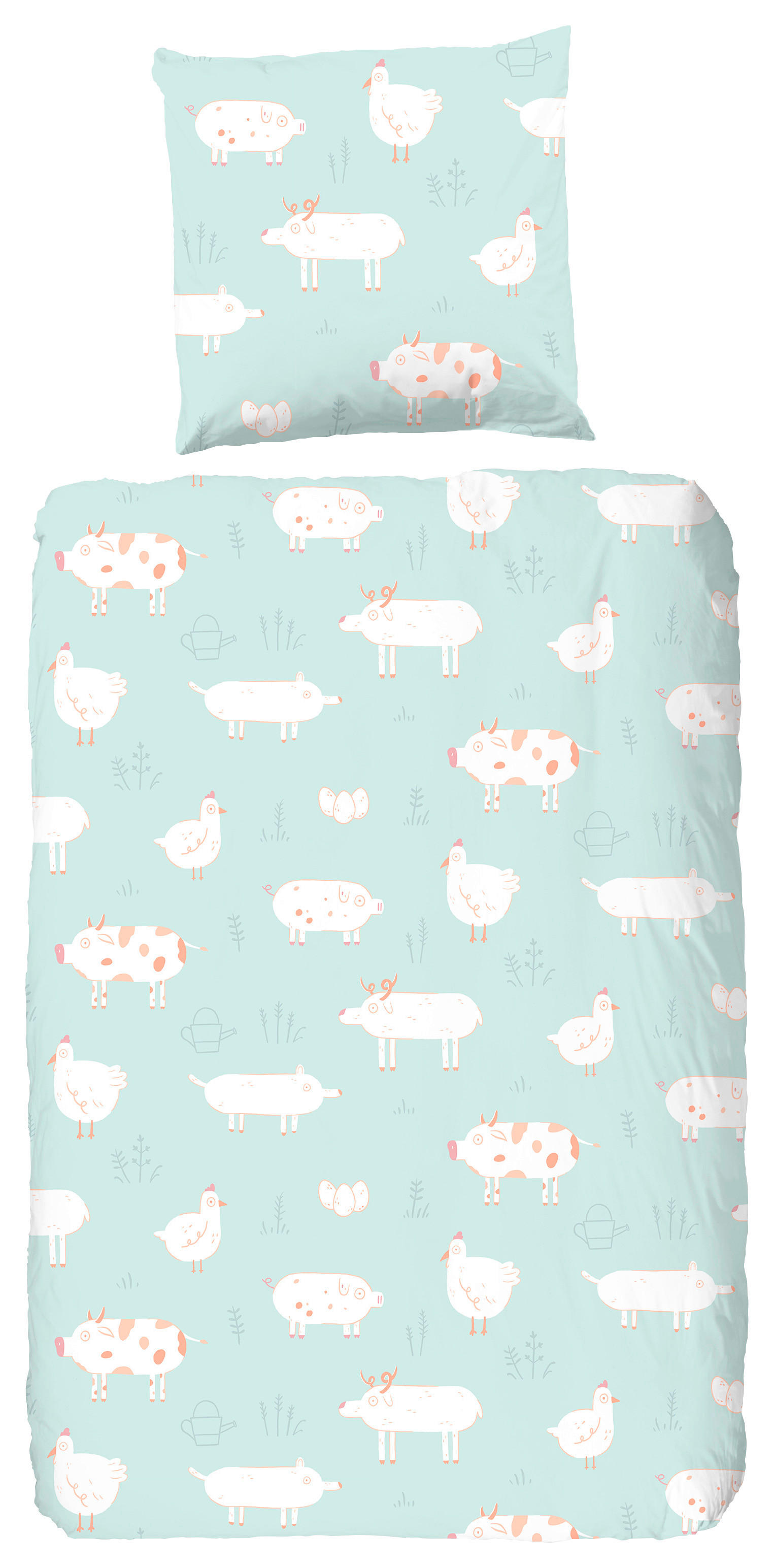 Baumwoll Bettwäsche Petting Zoo Renforce Petting Zoo - mint (135,00/200,00cm) - Good Morning