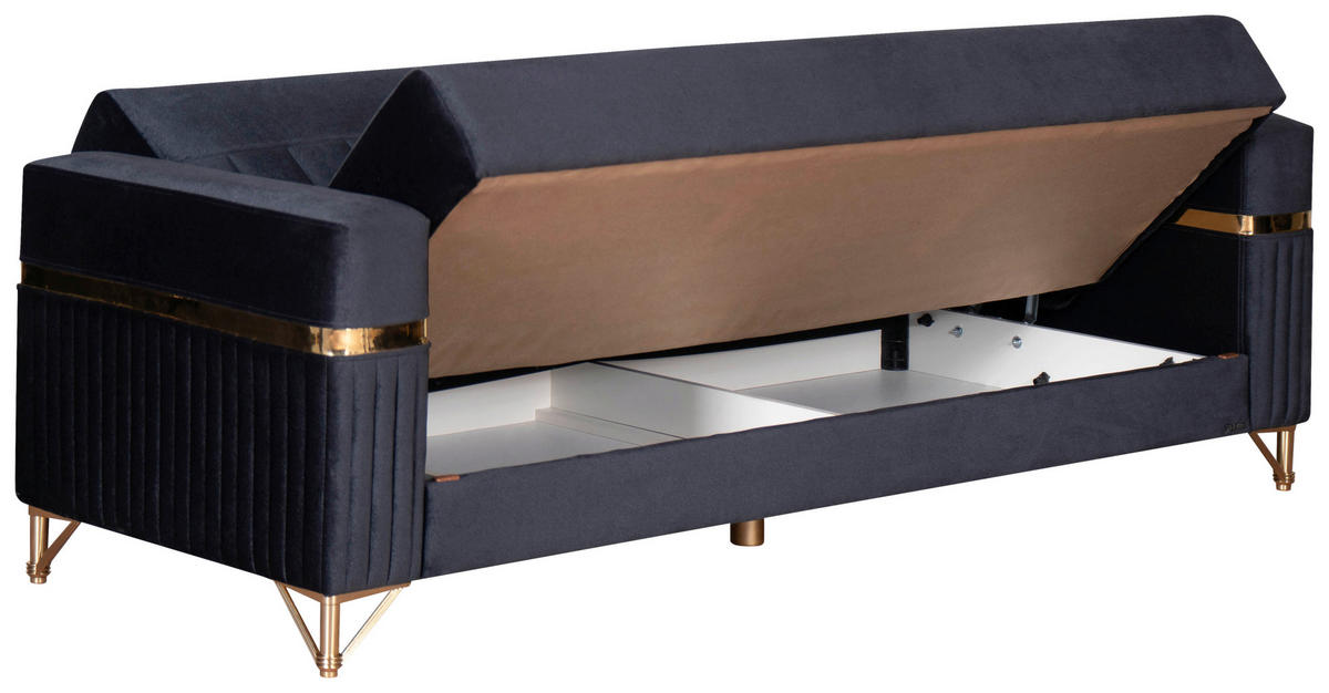 Sofa 3-2-1 Rhosus anthrazit Microfaser Rhosus - gold/anthrazit
