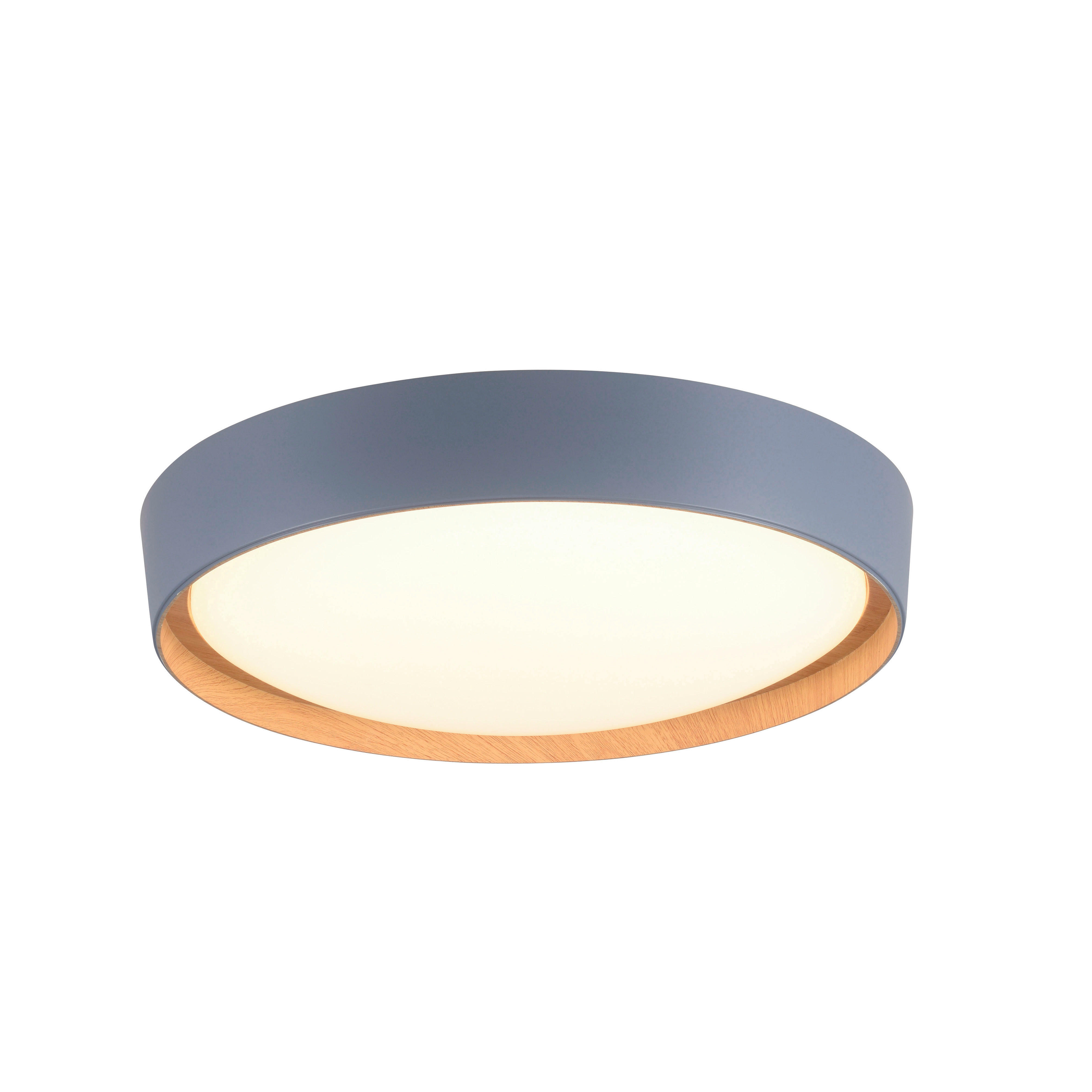 Just Light LED-Deckenleuchte EMILIA 14347-15 grau Kunststoff Metall B/H/D: ca. 40x10x40 cm 1 Brennstellen EMILIA - grau (40,00/10,00cm) - Just Light