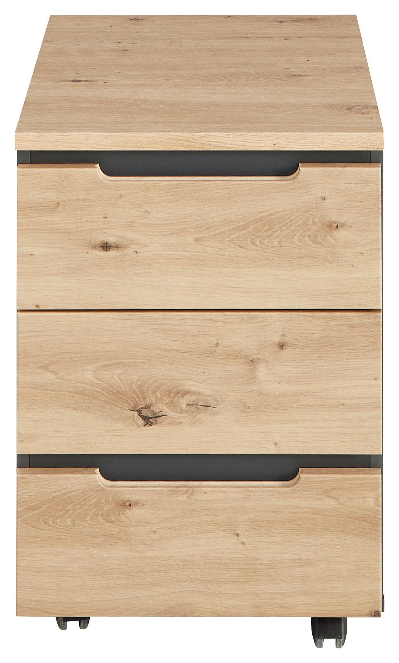 Rollcontainer Memphis Eiche Artisan Nachbildung anthrazit B/H/T: ca. 45x66x55 cm Memphis - Eiche/anthrazit (45,00/66,00/55,00cm)
