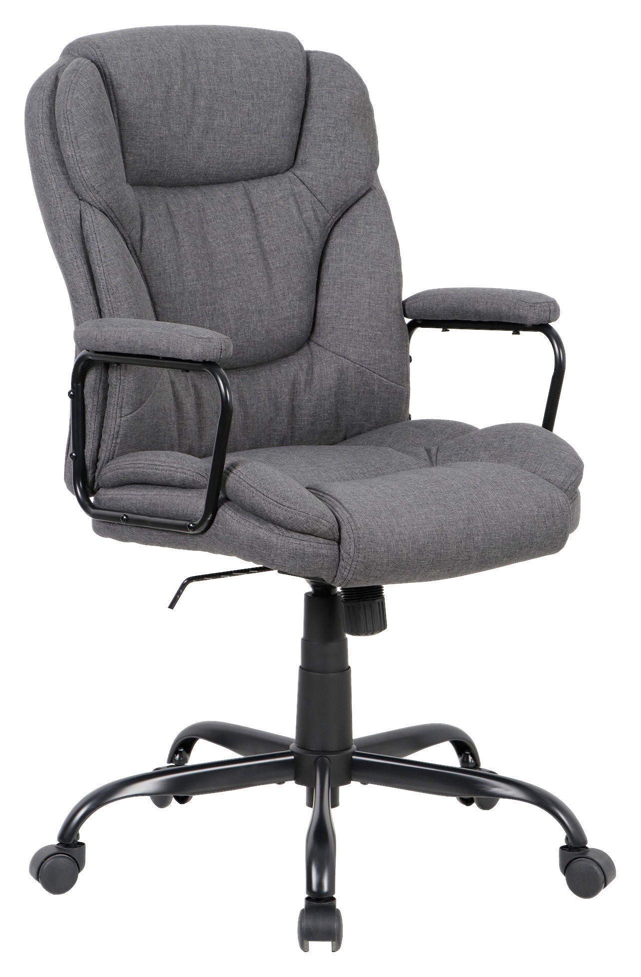 Chefsessel STING schwarz grau Metall Stoff STING - schwarz/grau (57,00/109,00/67,00cm) - byLIVING