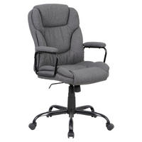Chefsessel STING schwarz grau Metall Stoff STING - schwarz/grau (57,00/109,00/67,00cm) - byLIVING