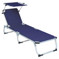 VCM Sonnenliege blau Aluminium B/H/L: ca. 57x30x187 cm Sonnenliege - blau (187,00/57,00/30,00cm) - VCM