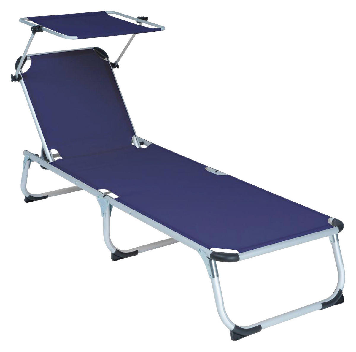 VCM Sonnenliege blau Aluminium B/H/L: ca. 57x30x187 cm Sonnenliege - blau (187,00/57,00/30,00cm) - VCM