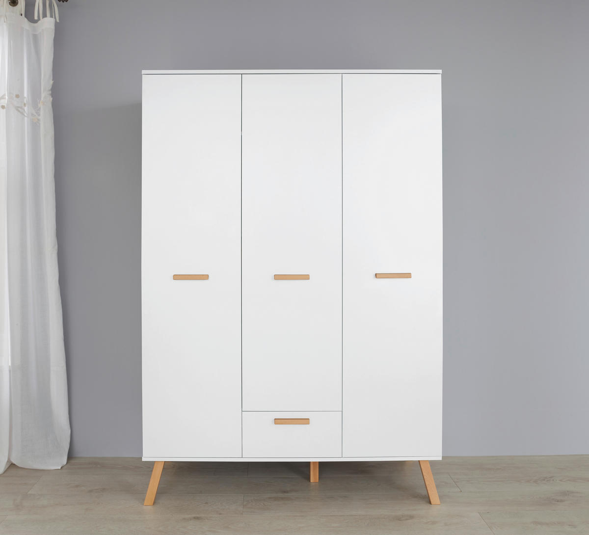 Kleiderschrank Mats weiß B/H/T: ca. 130x190x60 cm Mats - weiß (130,00/190,00/60,00cm) - Trendteam