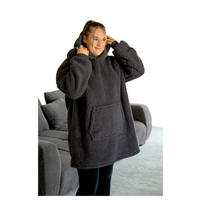 Wohndecke Kuscheldecke_Hoodie anth 70x110cm - anthrazit (70,00/110,00cm)