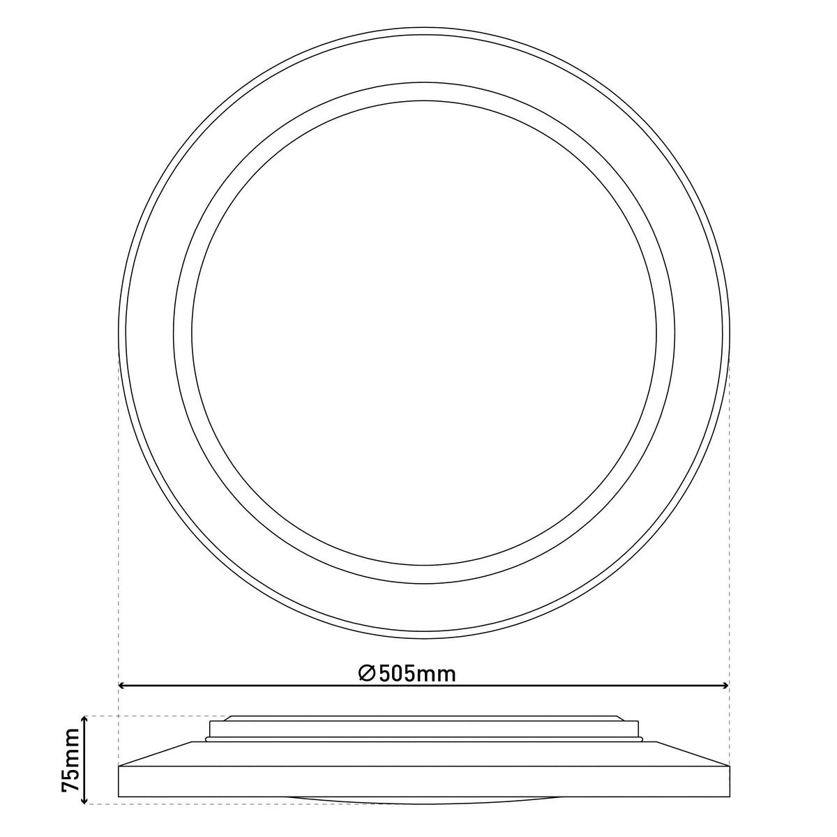 Näve Leuchten LED-Deckenleuchte weiß Metall Kunststoff B/H/T/D: ca. 50,5x7,5x50,5x50,5 cm CLAIRE - weiß (50,50/7,50/50,50cm) - Näve Leuchten