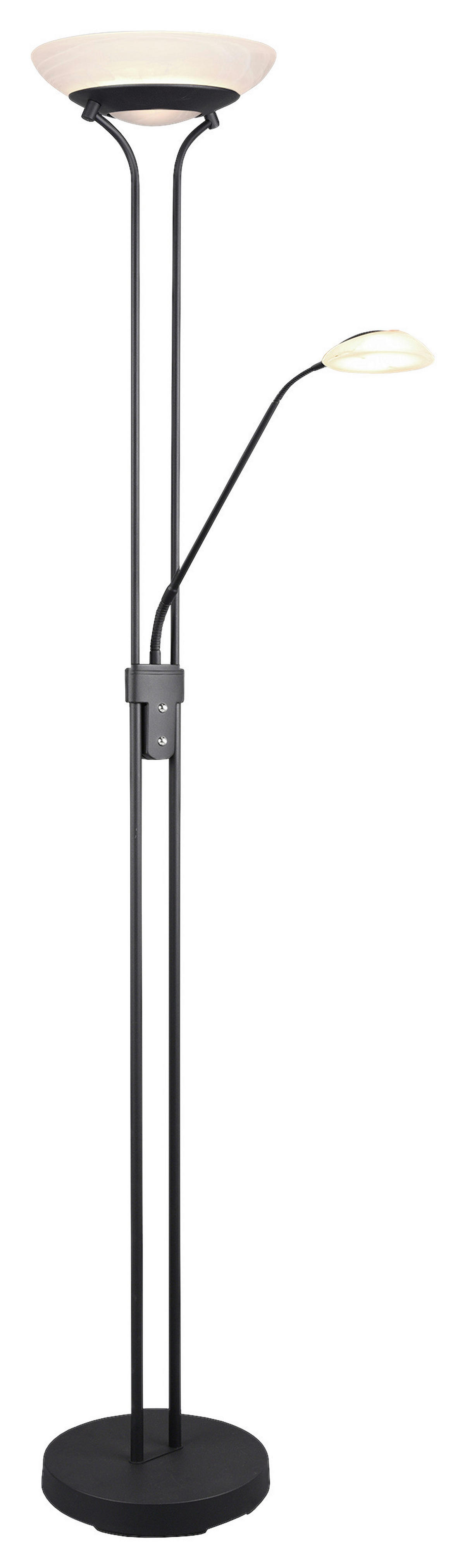 Reality Stehleuchte ORSON R40073532 mattschwarz weiß Metall Glas H/D: ca. 180x32 cm Orson - weiß/mattschwarz (32,00/180,00cm) - Reality