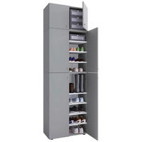 Schuhschrank Lona grau weiß B/H/T: ca. 70x223x39 cm Lona - weiß/grau (70,00/223,00/39,00cm) - VCM Möbel