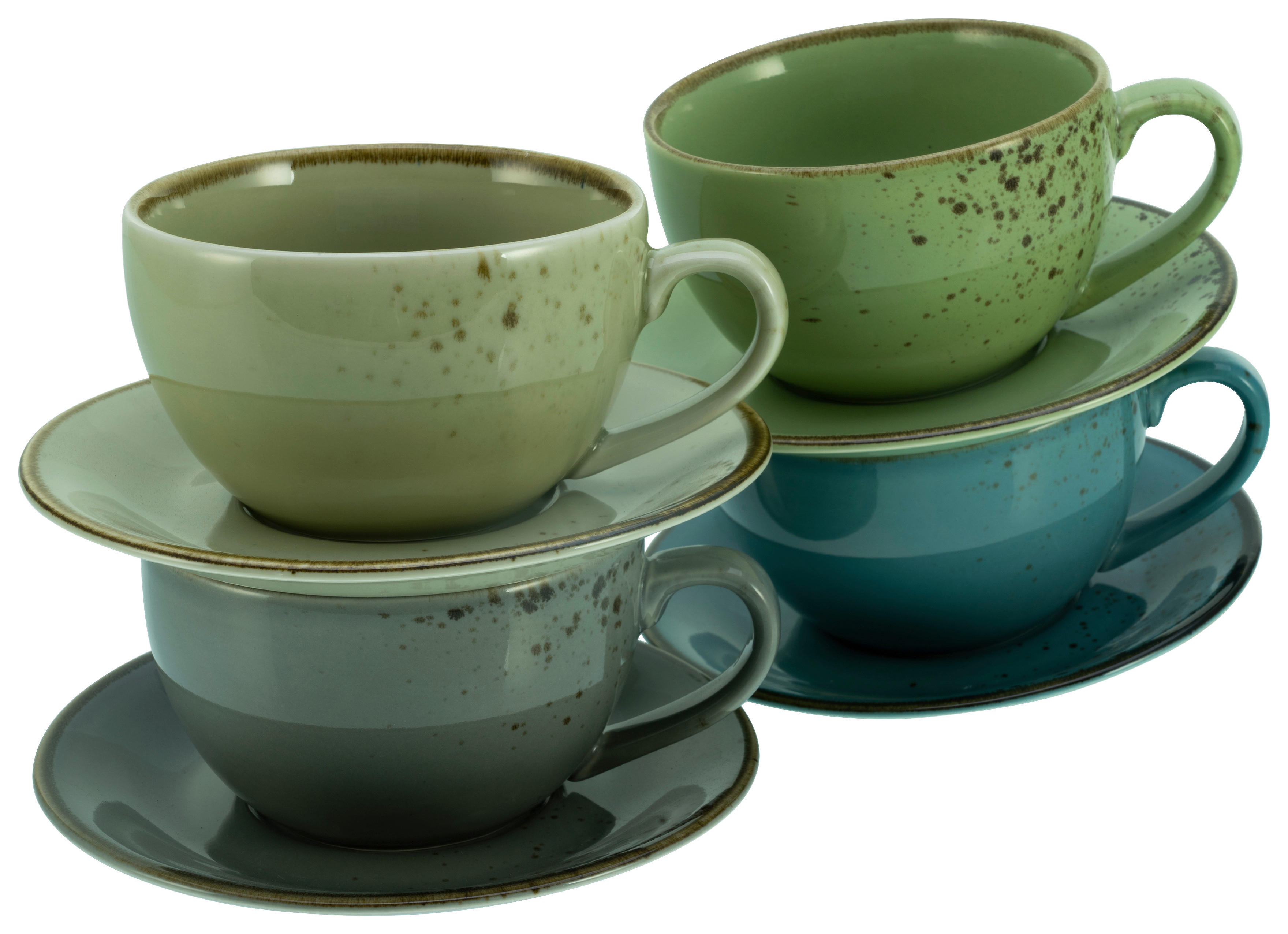 CreaTable Cappuccino-Set NATURE COLLECTION multicolor Steinzeug NATURE COLLECTION - multicolor - CreaTable