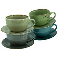 CreaTable Cappuccino-Set NATURE COLLECTION multicolor Steinzeug NATURE COLLECTION - multicolor - CreaTable