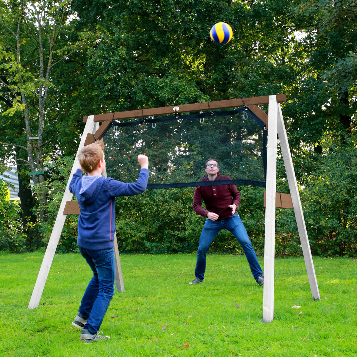 AXI Schaukel 4in1 SportsFun weiß B/H/L: ca. 254x207x160 cm SportsFun - braun/weiß (160,00/254,00/207,00cm) - AXI