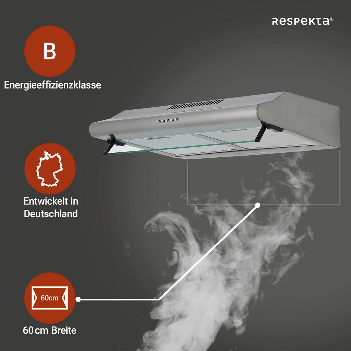 Respekta Dunstabzugshaube CH1259IXCN Edelstahl Edelstahl B/H/T: ca. 59,8x14x50 cm CH1259IXCN - Edelstahl (59,80/14,00/50,00cm) - Respekta
