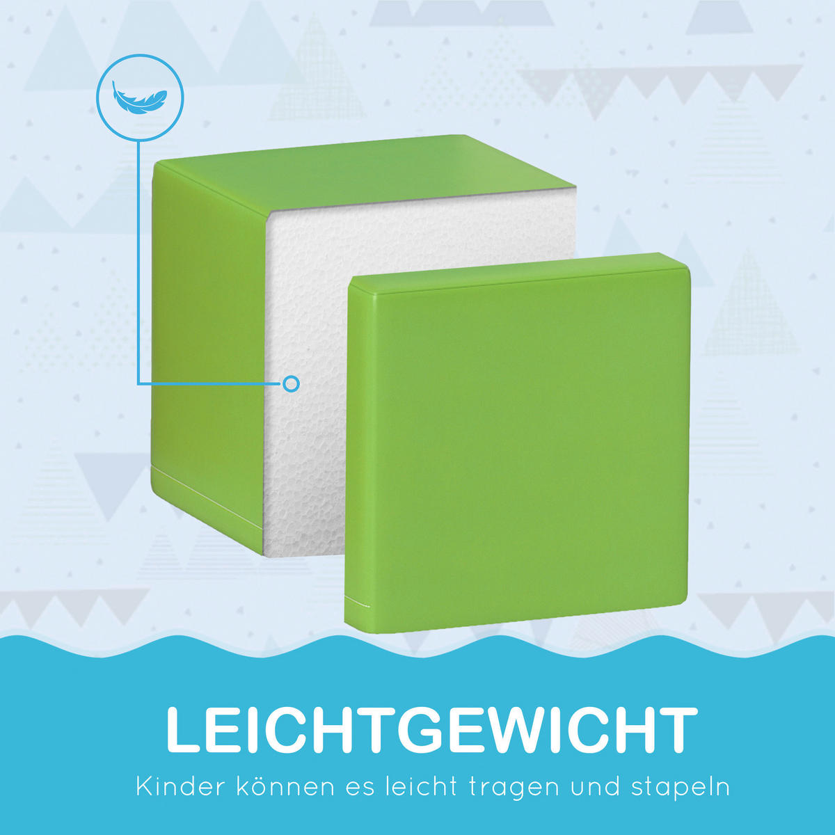 HOMCOM Softbausteine B/H/L: ca. 20x20x20 cm Softbausteine - multicolor (20,00/20,00/20,00cm) - HOMCOM