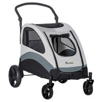 PawHut Hunde-Zubehör schwarz Polyester B/H/L: ca. 67x107x102 cm Hundebuggy - schwarz/grau (102,00/67,00/107,00cm) - PawHut