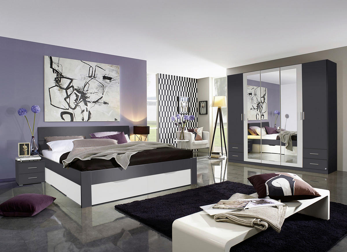 Bett München grau B/H/T: ca. 185x90x209 cm Liegefläche B/L: ca. 180x200 cm München - grau (185,00/90,00/209,00cm)