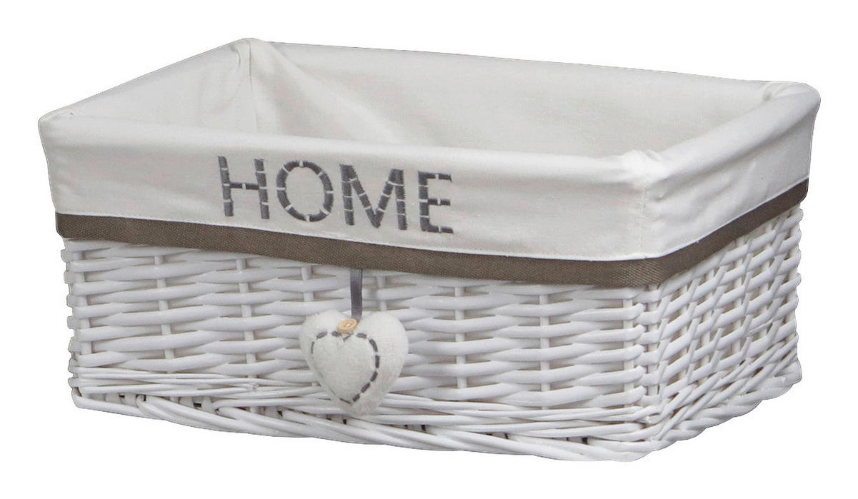 POCOline Aufbewahrungskorb weiß Weide B/H/L: ca. 30x17x42 cm Korb_Home_L - weiß (42,00/30,00/17,00cm) - POCOline