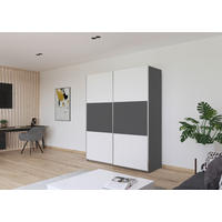 Kleiderschrank Oslo Alpinweiß grau B/H/T: ca. 175x210x59 cm Oslo - Alpinweiß/grau (175,00/210,00/59,00cm)