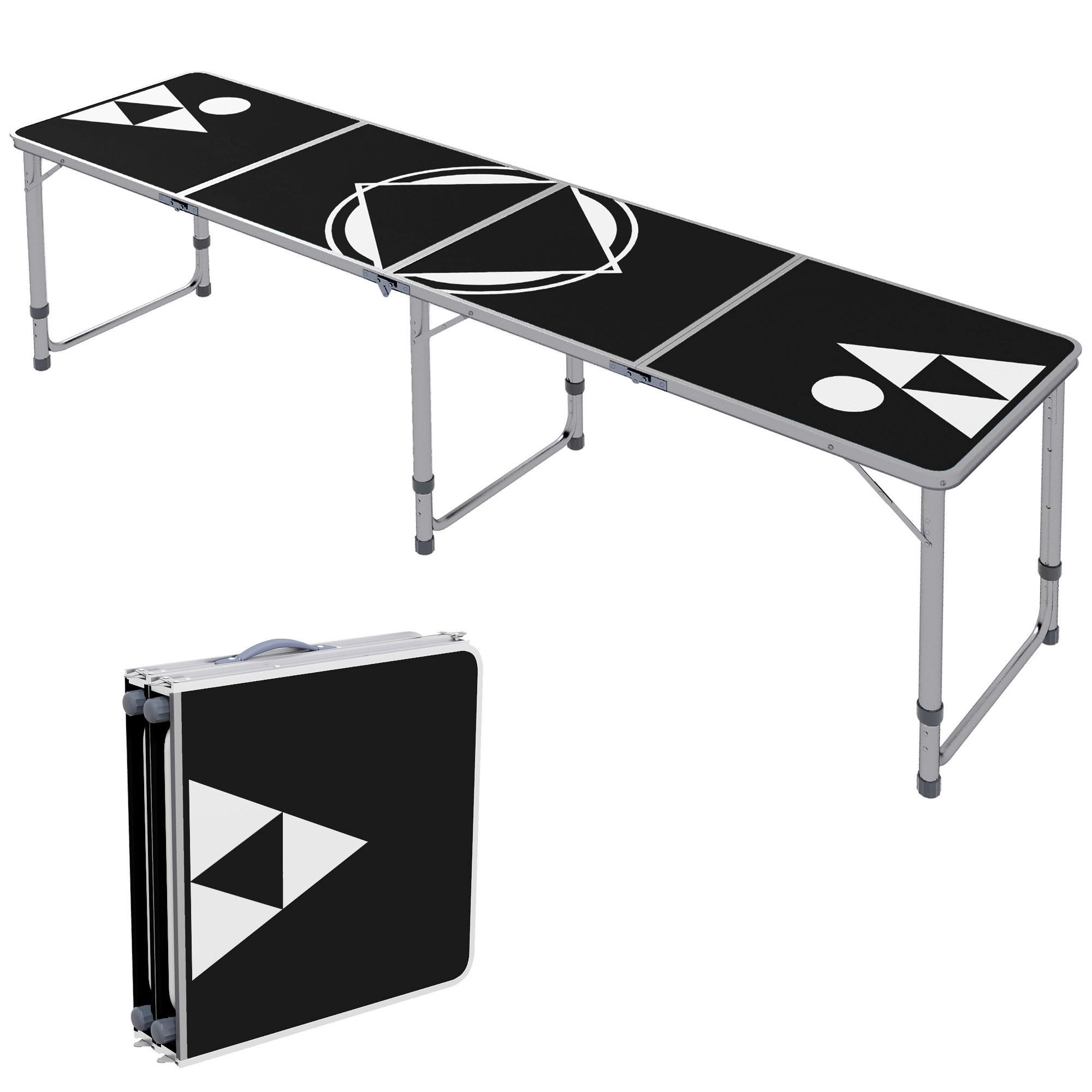 Outsunny Bierpong-Tisch schwarz Aluminium B/H/L: ca. 60x240x70 cm Bierpong_Tisch - schwarz (70,00/60,00/240,00cm) - Outsunny