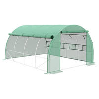 Outsunny Gewächshaus B/H/L: ca. 300x397x200 cm Foliengewächshaus - grün (200,00/300,00/397,00cm) - Outsunny