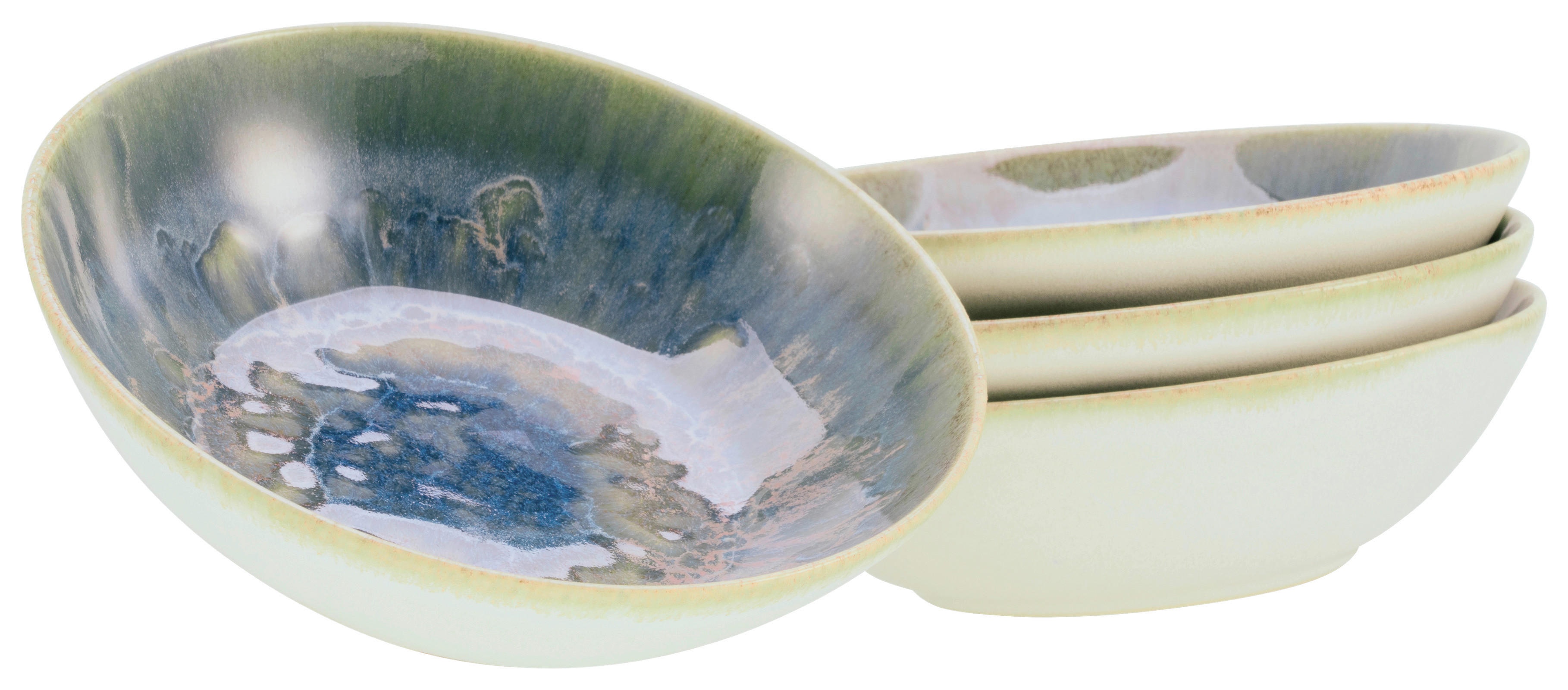 CreaTable Schalen-Set Yuki multicolor Steinzeug D: ca. 17 cm Yuki - multicolor (17,00cm) - CreaTable