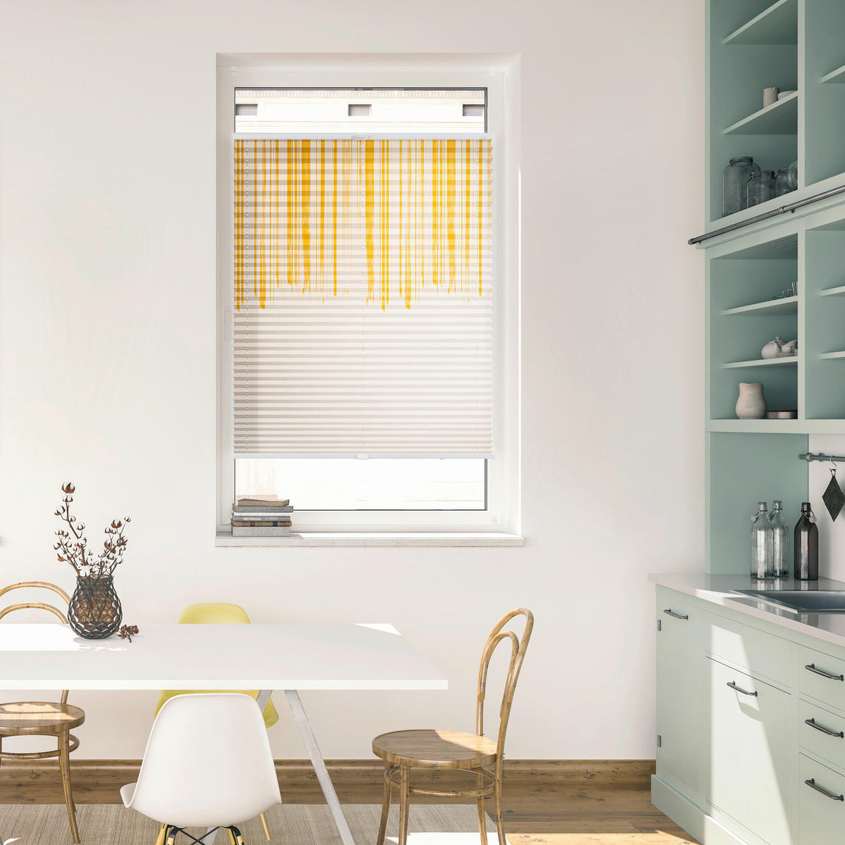 Spannplissee Flowing Honey gelb B/L: ca. 80x130 cm Flowing Honey - gelb (80,00/130,00cm) - LICHTBLICK