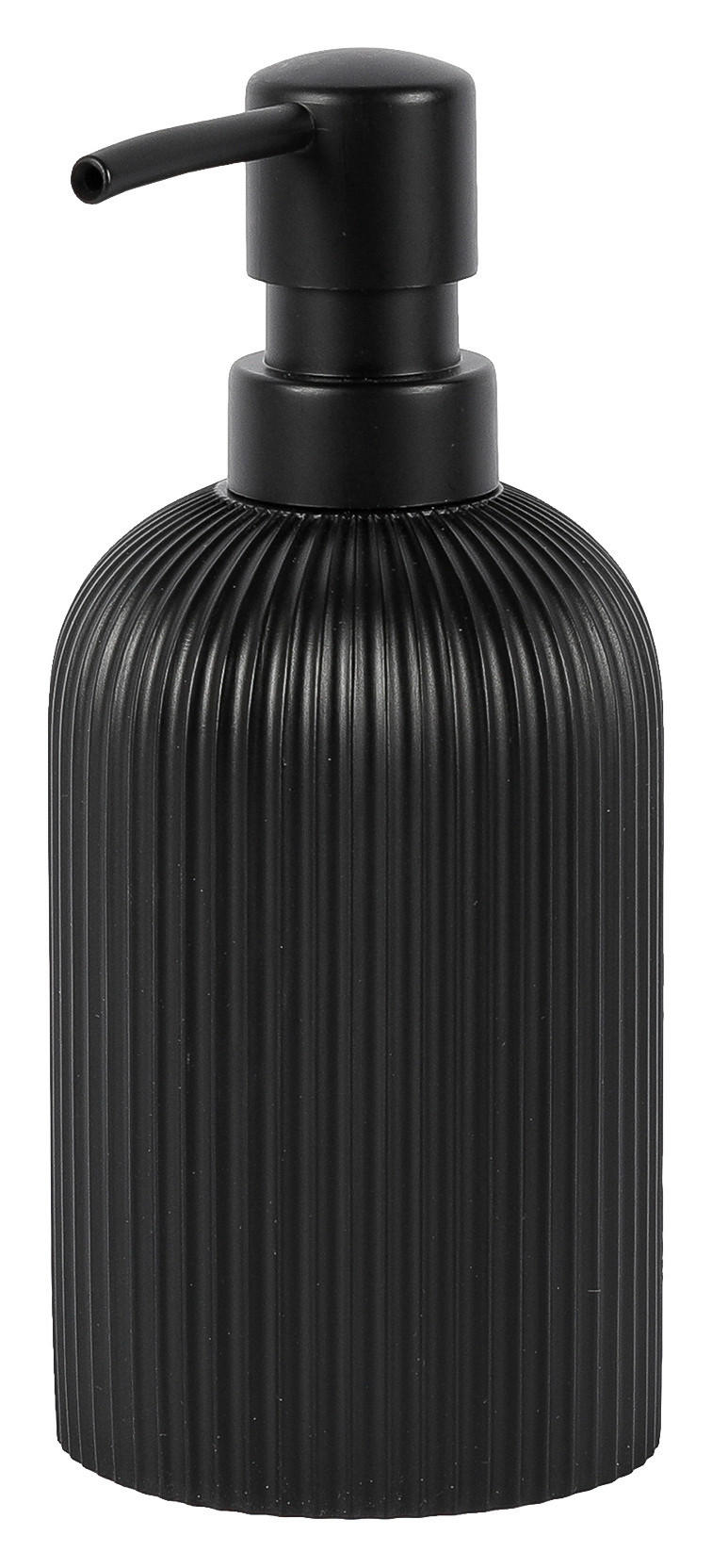 Seifenspender schwarz Polyresin B/H: ca. 7,7x17,6 cm Seifenspender_Samos schwarz - schwarz (7,70/17,60cm)
