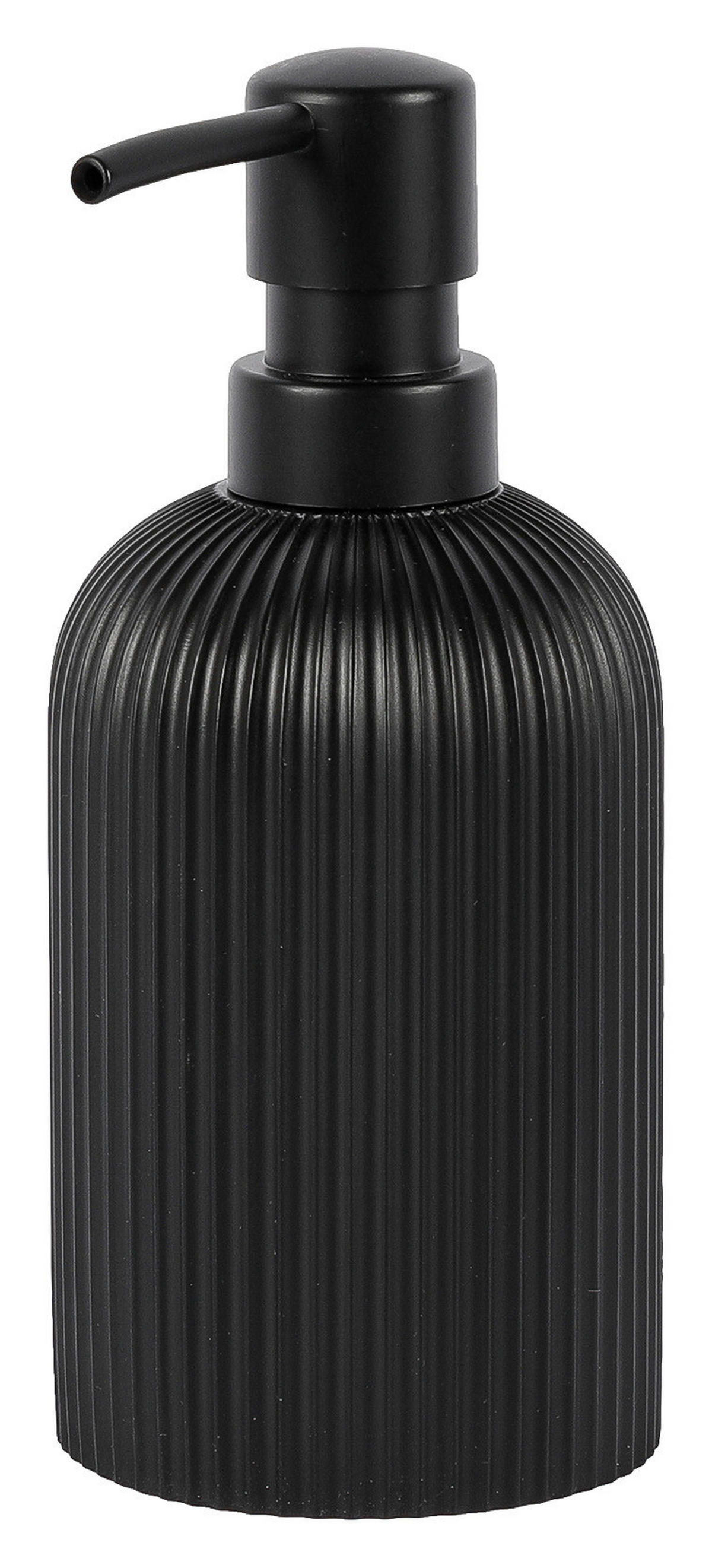 Seifenspender schwarz Polyresin B/H: ca. 7,7x17,6 cm Seifenspender_Samos schwarz - schwarz (7,70/17,60cm)
