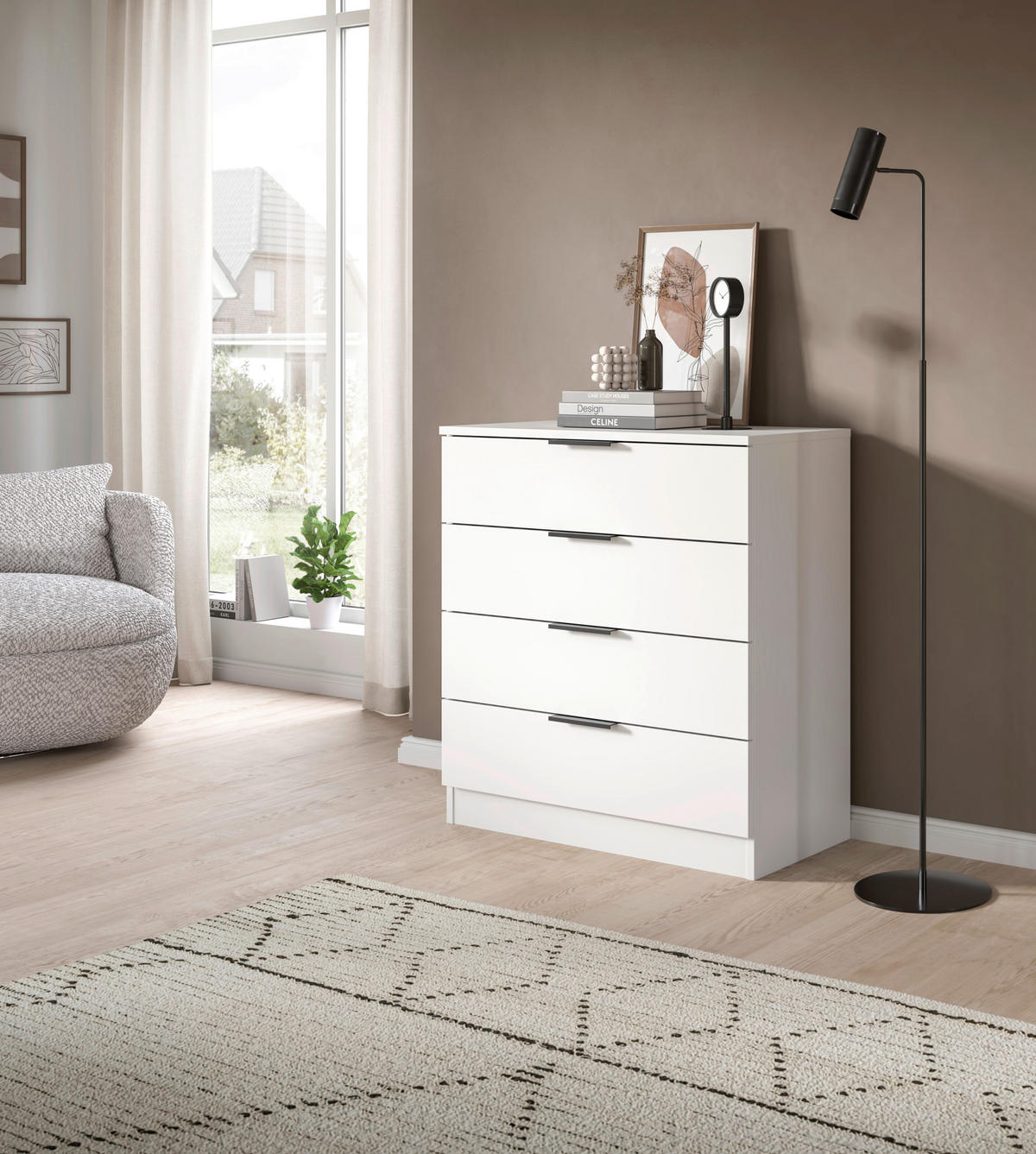 Kommode KOPENHAGEN weiß B/H/T: ca. 74x80x35 cm KOPENHAGEN - weiß (74,00/80,00/35,00cm) - xonox.home