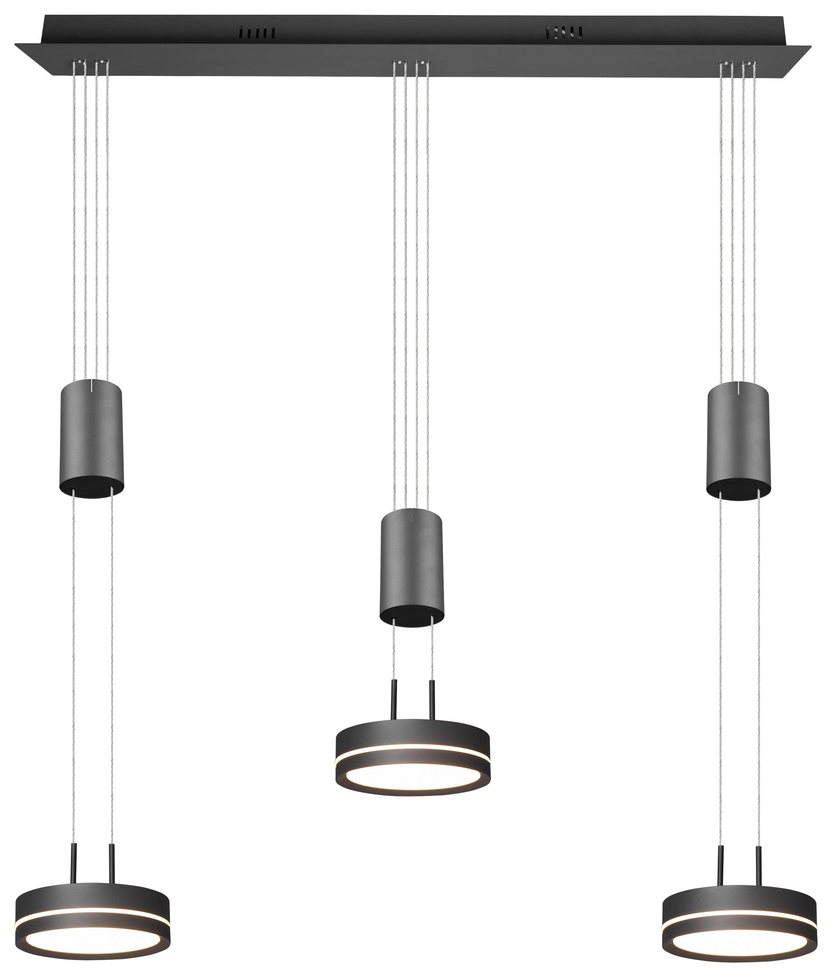 TRIO Pendelleuchte FRANKLIN 326510342 anthrazit Aluminium B/H/T: ca. 85x150x14 cm 3.0 Brennstellen Franklin - anthrazit (85,00/150,00/14,00cm) - Trio