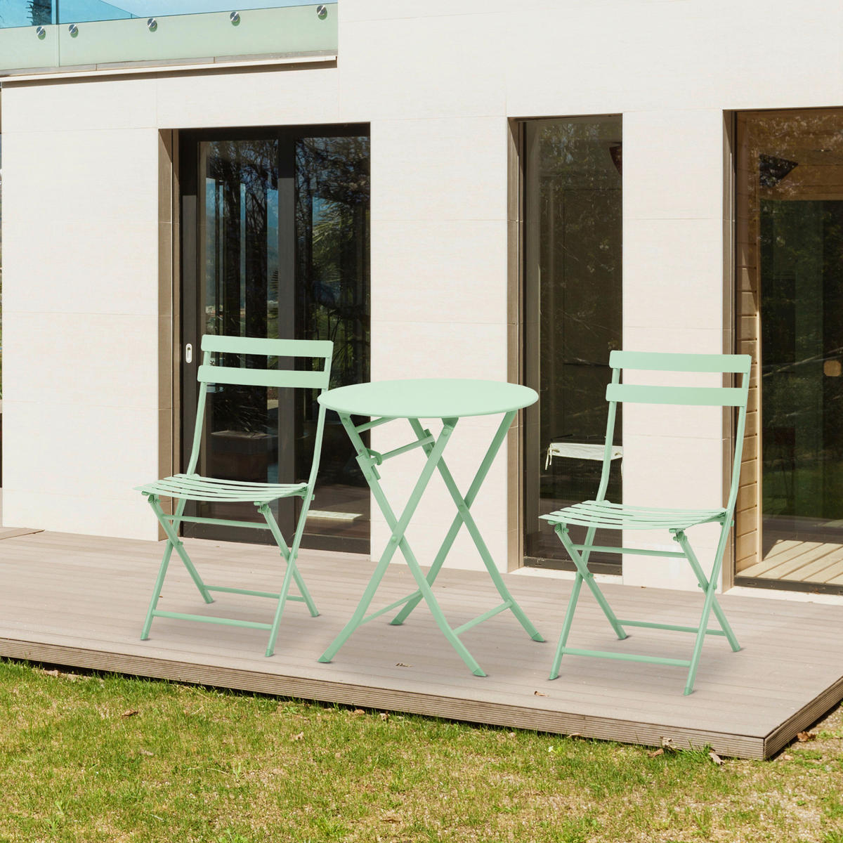 Outsunny Gartenmöbel-Set mint Metall Gartenmöbel-Set - mint - Outsunny