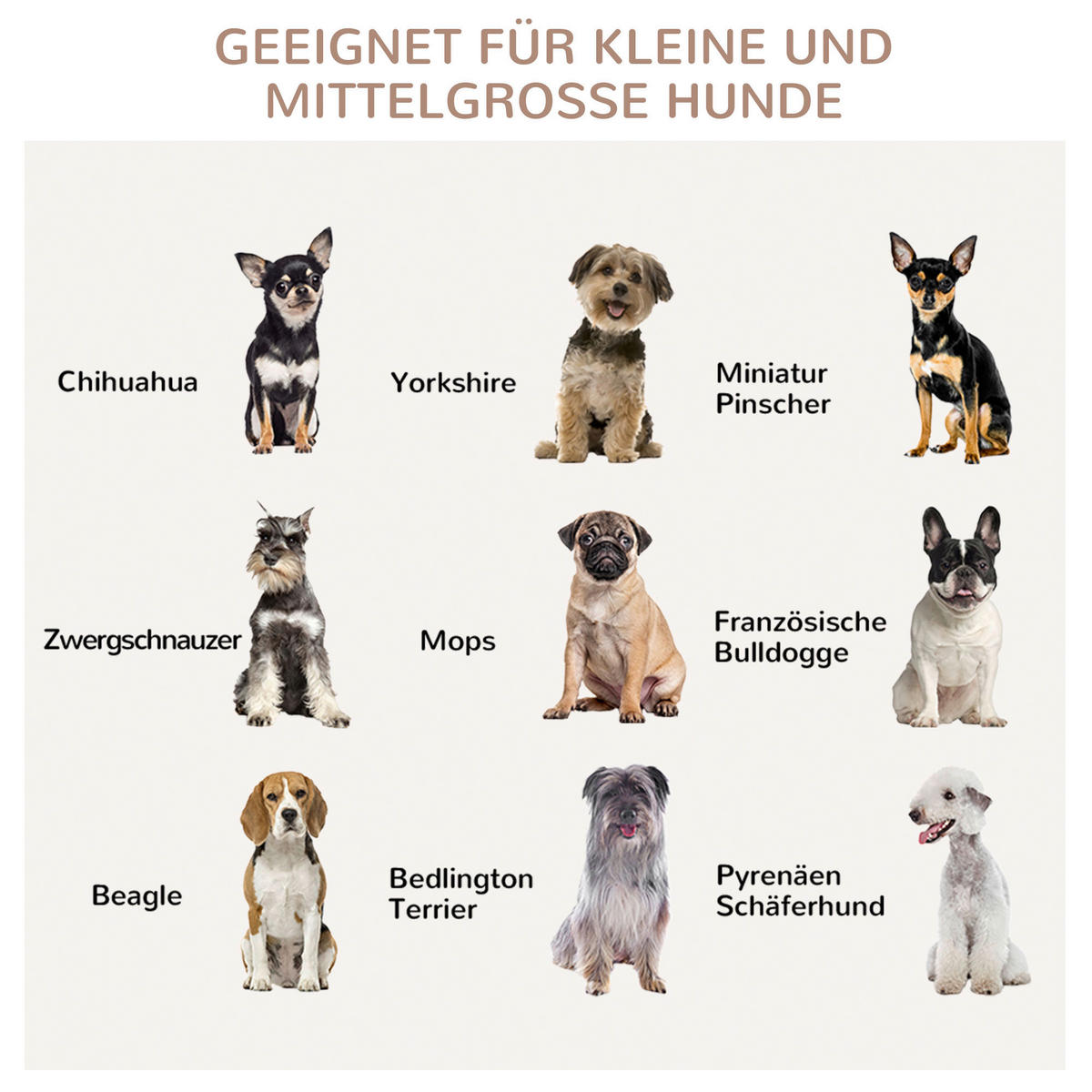 PawHut Hunde-Zubehör cremeweiß Kiefer B/H/L: ca. 57x82,5x72 cm Hundekäfig - natur/cremeweiß (72,00/57,00/82,50cm) - PawHut