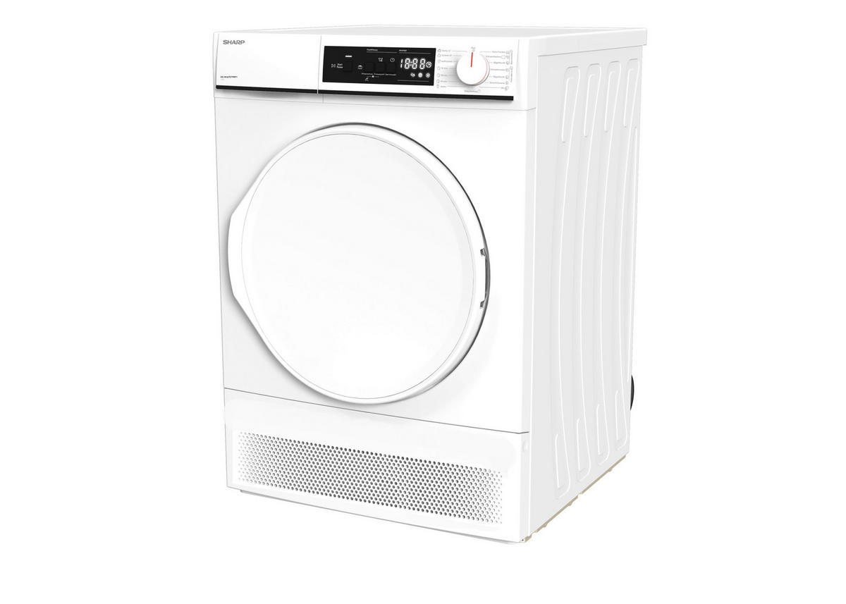 Sharp Kondenstrockner KD-NCA7S7PW91-DE Kondenstrockner KD-NCA7S7PW91-DE - weiß (59,60/84,50/52,30cm) - Sharp