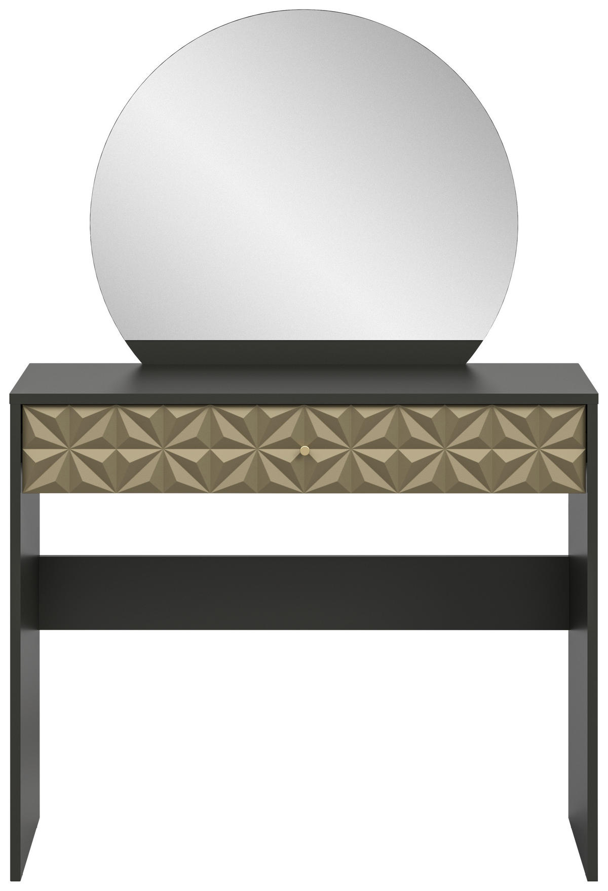 Schminktisch PRISMA schwarz gold Hochglanz Optik B/H/T: ca. 90x133x39 cm PRISMA - gold/schwarz (90,00/133,00/39,00cm) - xonox.home