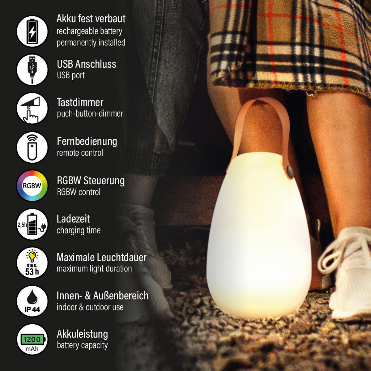 LED-Außenleuchte 850142 Ruby weiß H/D: ca. 20x14 cm Ruby - weiß (14,00/20,00cm) - easy! by FHL