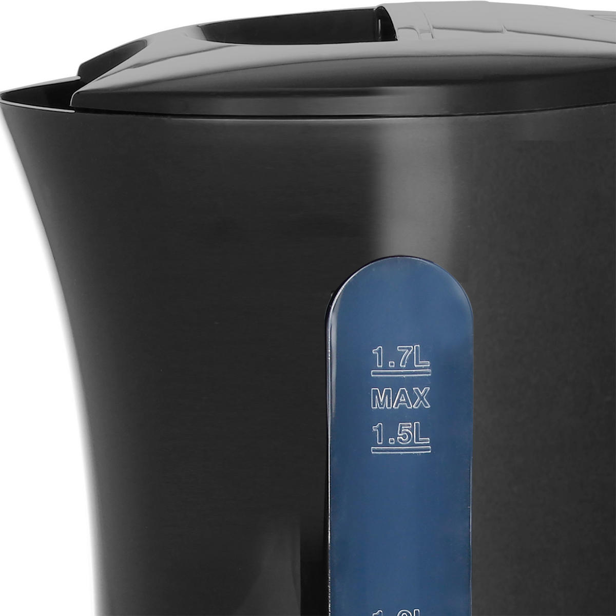 Emerio Wasserkocher WK-123483 schwarz Kunststoff H/D: ca. 21,6x17 cm ca. 1,7 l Wasserkocher WK-123483 - schwarz (17,00/21,60cm) - Emerio