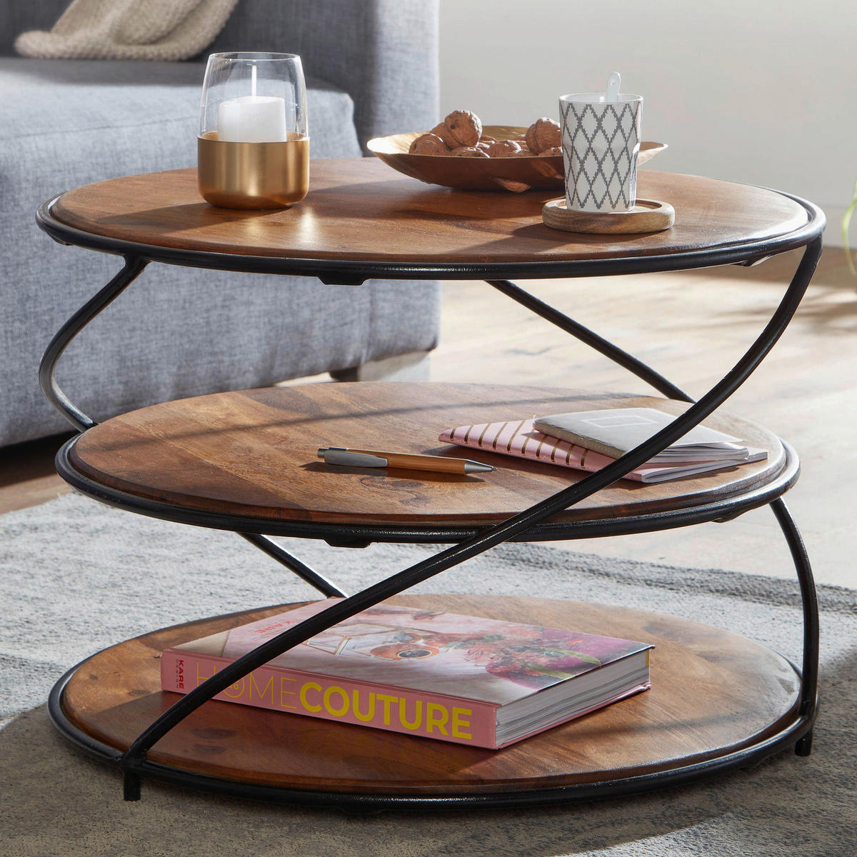 Couchtisch braun B/H/T: ca. 58x40x58 cm Couchtisch - braun (58,00/40,00/58,00cm) - Wohnling