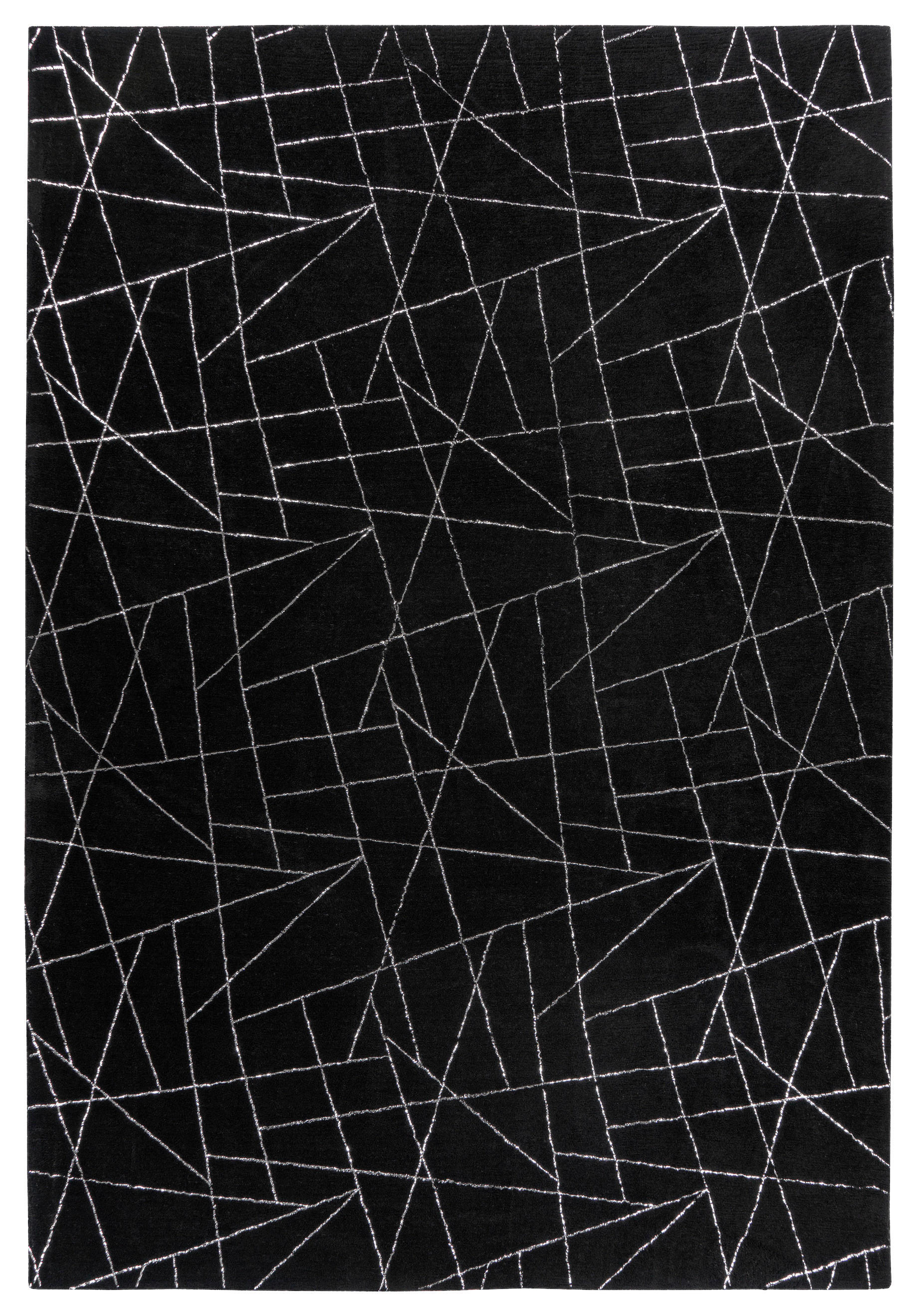 360Living Teppich Bijou schwarz B/L: ca. 80x150 cm Bijou - schwarz/silber (80,00/150,00cm) - 360Living
