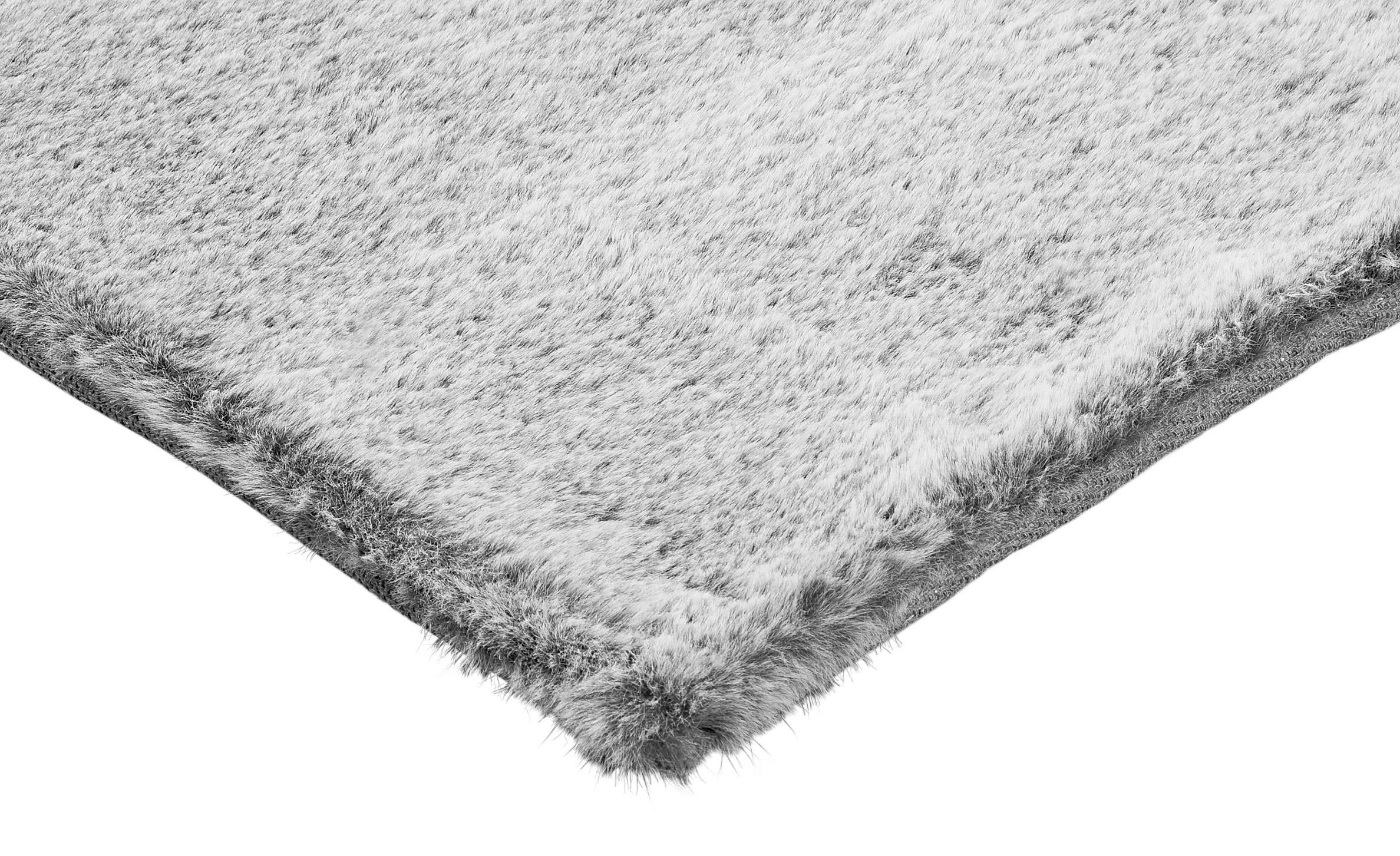 Thumbnail - Fellimitat Maya silberweiß B/L: ca. 80x150 cm