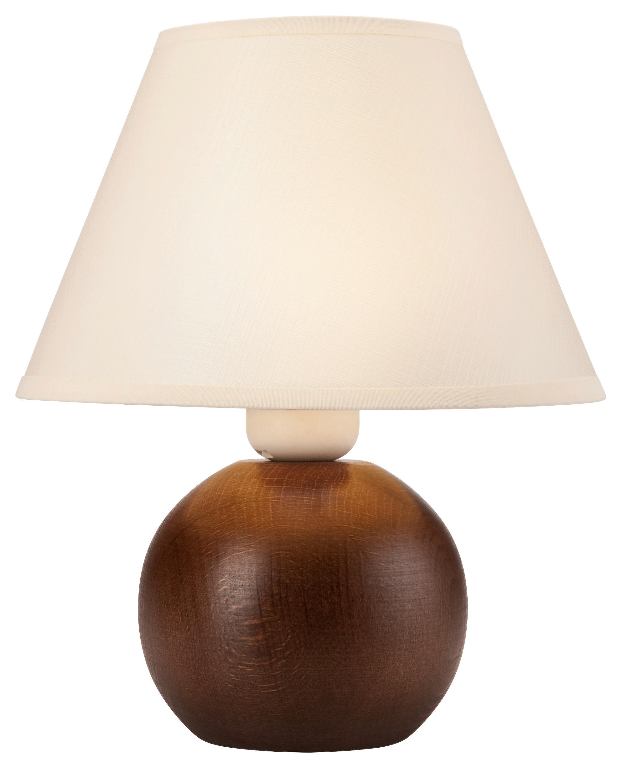 Lamkur Tischleuchte BALL 33099 natur Stahl Holz Stoff H/L: ca. 24x19 cm E27 1 Brennstellen Ball - natur (19,00cm) - Lamkur