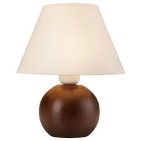 Lamkur Tischleuchte BALL 33099 natur Stahl Holz Stoff H/L: ca. 24x19 cm E27 1 Brennstellen Ball - natur (19,00cm) - Lamkur