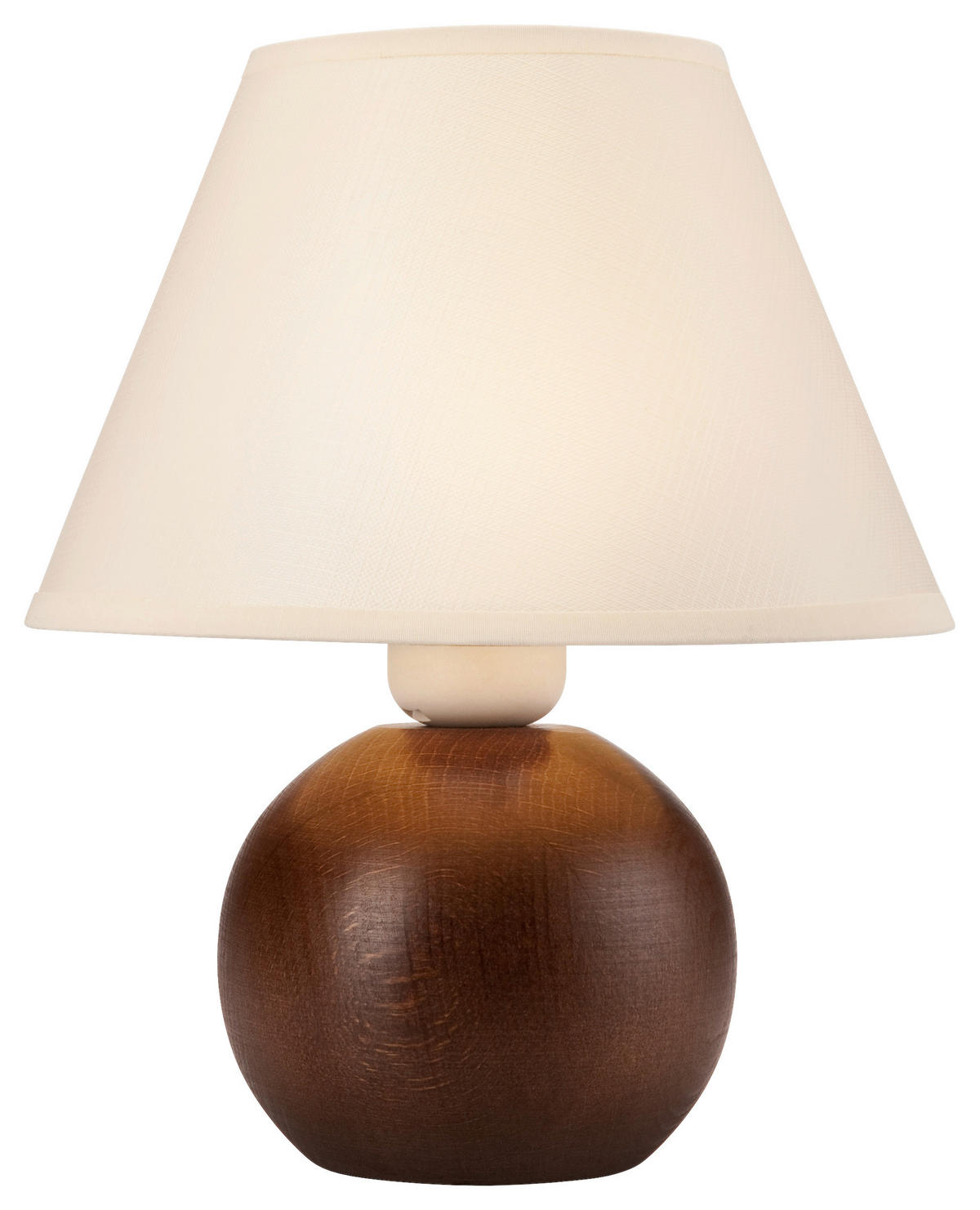 Lamkur Tischleuchte BALL 33099 natur Stahl Holz Stoff H/L: ca. 24x19 cm E27 1 Brennstellen Ball - natur (19,00cm) - Lamkur