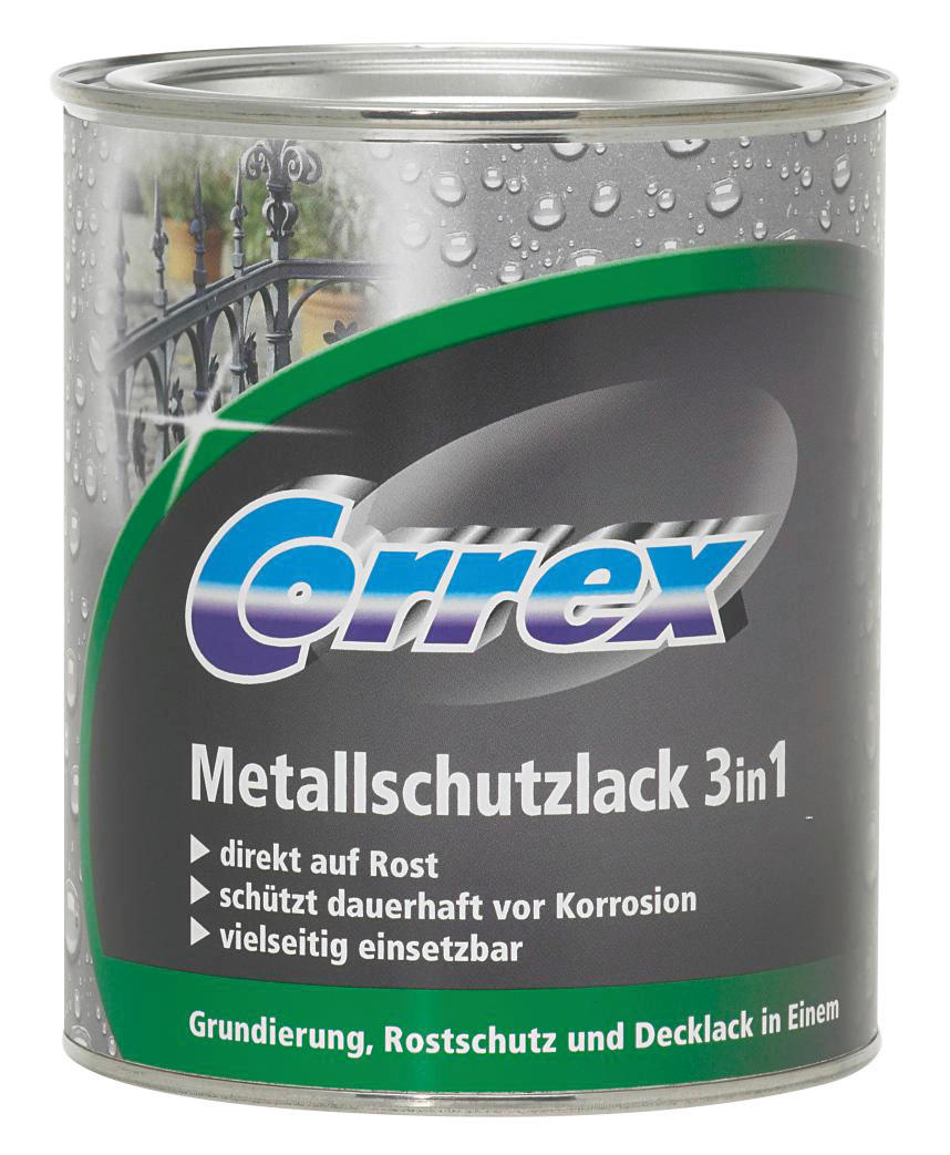 Correx Metallschutzlack schwarz matt ca. 0,25 l Metallschutzlack_3in1 250ml(LH) - schwarz (250ml) - Correx