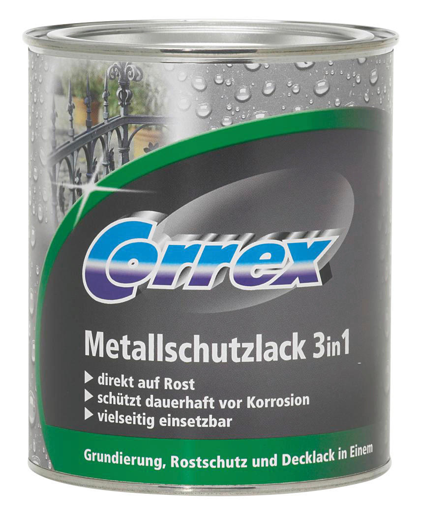 Correx Metallschutzlack mattschwarz glänzend ca. 0,75 l