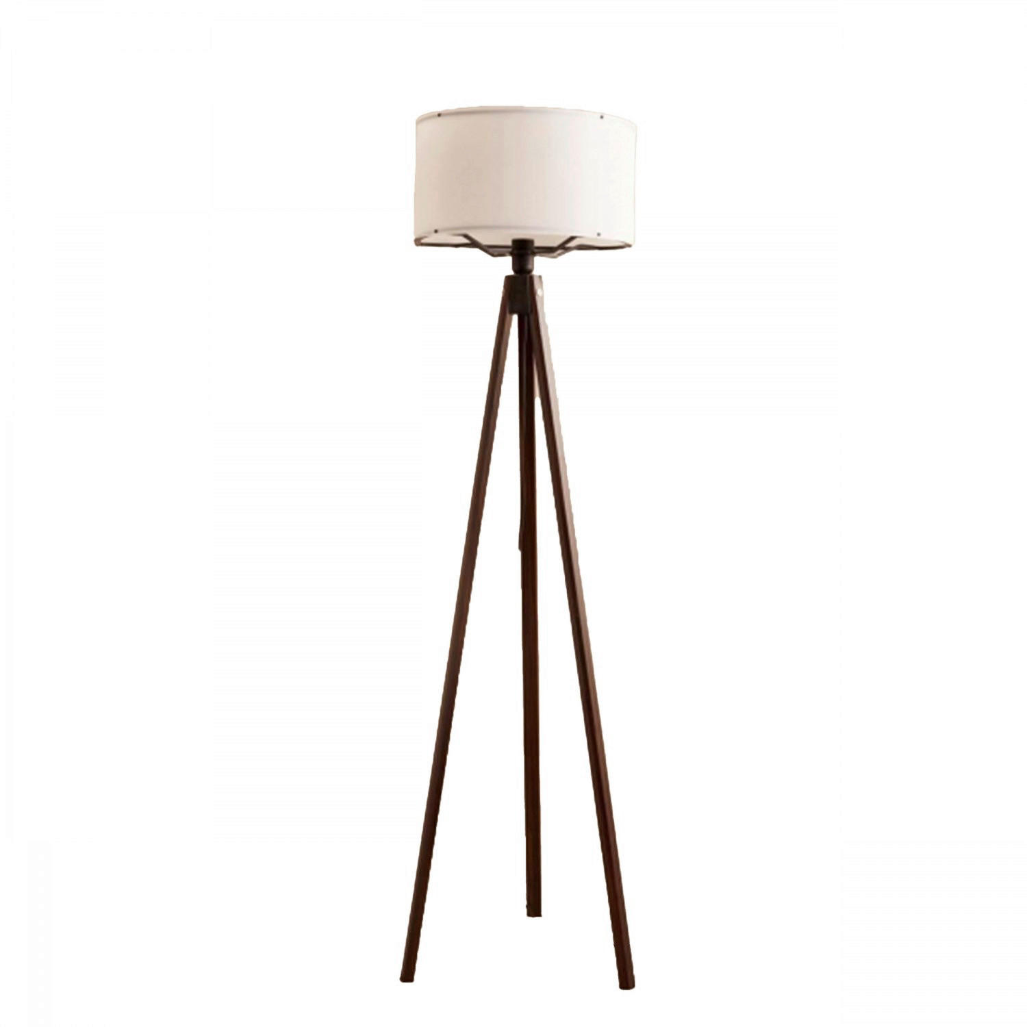 Opviq Stehleuchte weiß braun Stoff Holz B/H/T/L/D: ca. 21x140x21x21x21 cm E27 1 Brennstellen AYD - braun/weiß (21,00/21,00/140,00cm) - Opviq