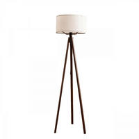 Opviq Stehleuchte weiß braun Stoff Holz B/H/T/L/D: ca. 21x140x21x21x21 cm E27 1 Brennstellen AYD - braun/weiß (21,00/21,00/140,00cm) - Opviq