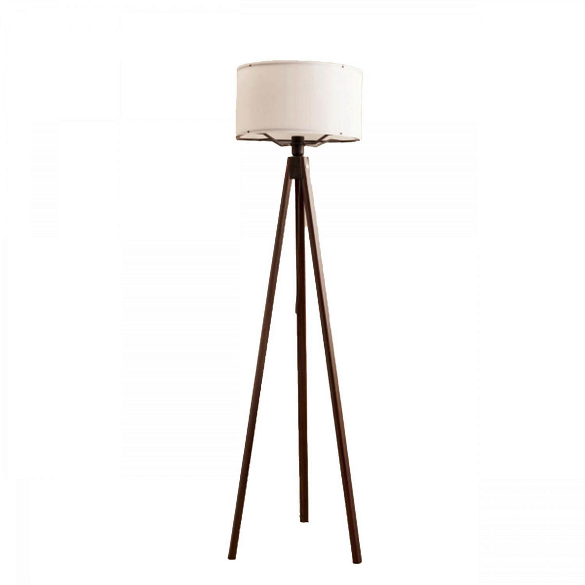 Opviq Stehleuchte weiß braun Stoff Holz B/H/T/L/D: ca. 21x140x21x21x21 cm E27 1 Brennstellen AYD - braun/weiß (21,00/21,00/140,00cm) - Opviq