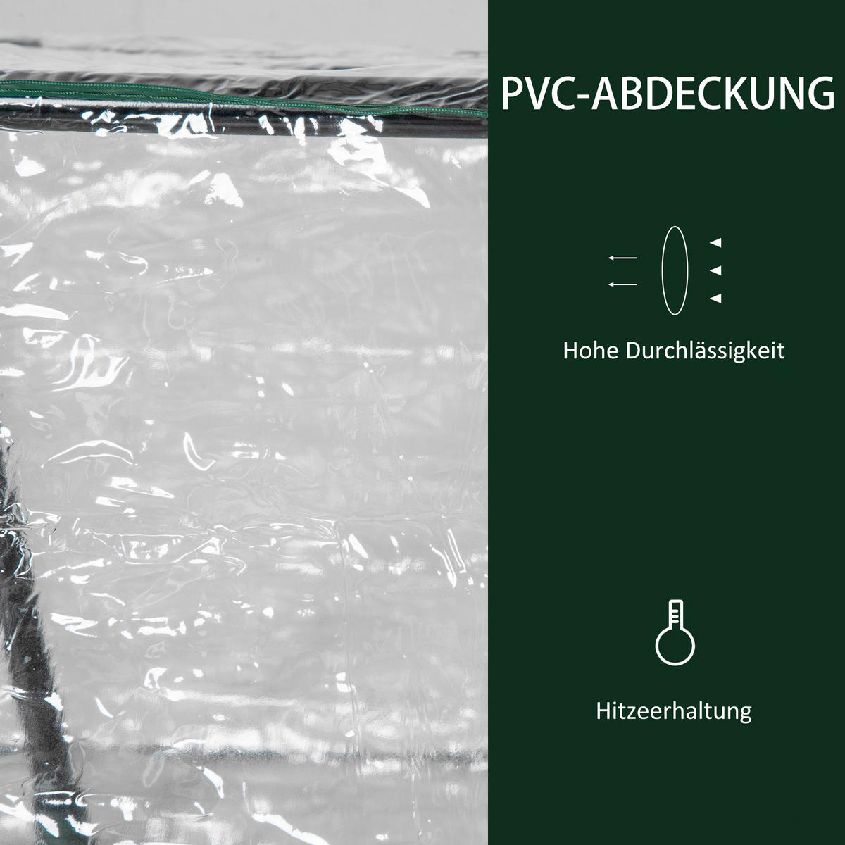 Outsunny Gewächshaus B/H/L: ca. 60x60x120 cm Gewächshaus - transparent (120,00/60,00/60,00cm) - Outsunny